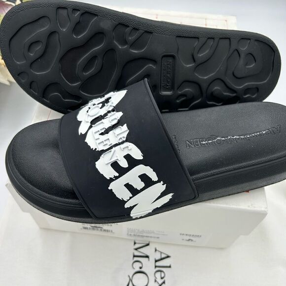 Menzel Alexander McQueen rubber graffiti pool slide size 42.5 made in Italy - Picture 7 of 9
